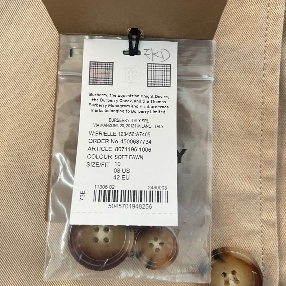 NWT Burberry Gabardine Trench Cotton Mini Skirt Size US 8 - Picture 7 of 9
